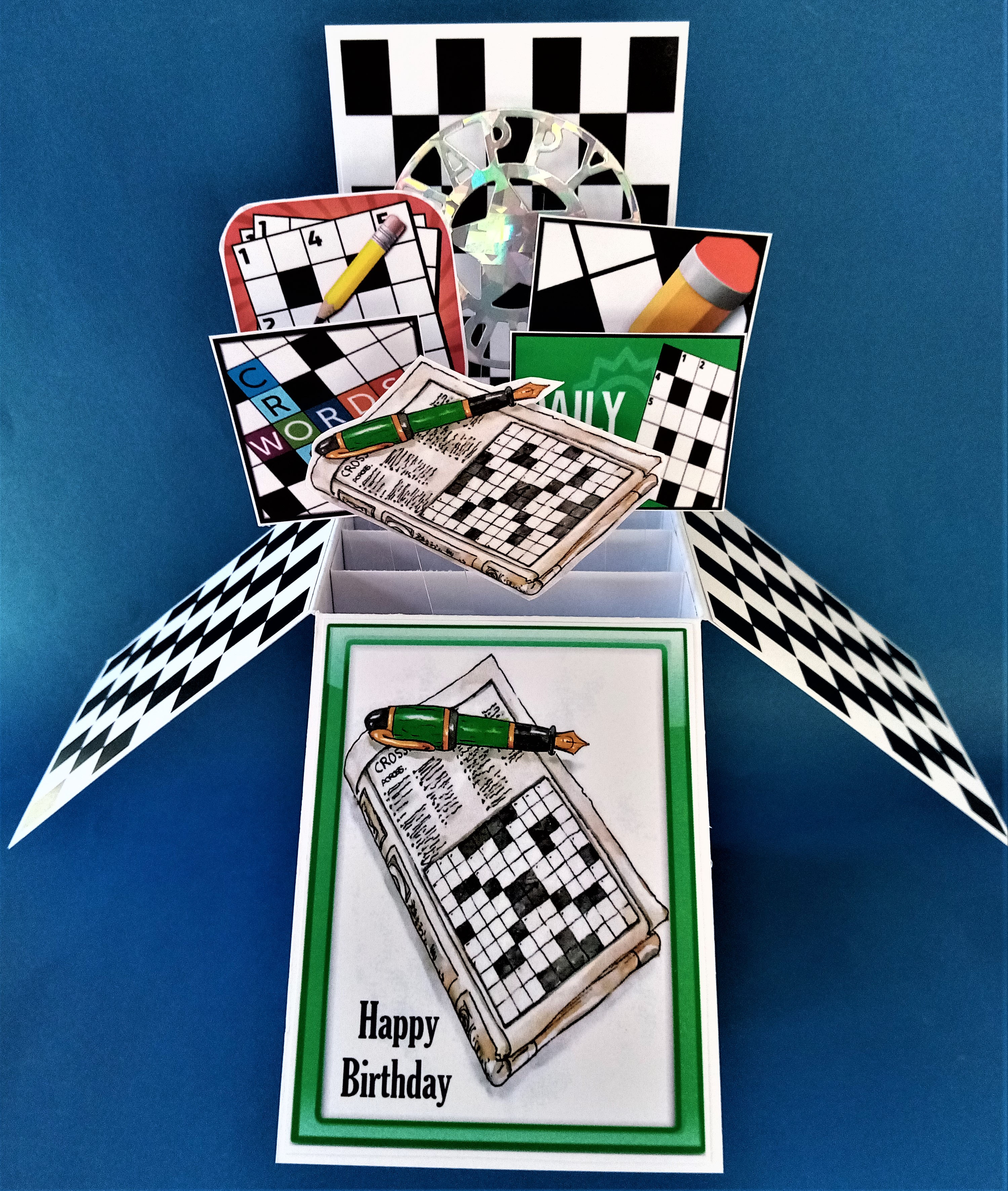 Birthday card with a crossword theme