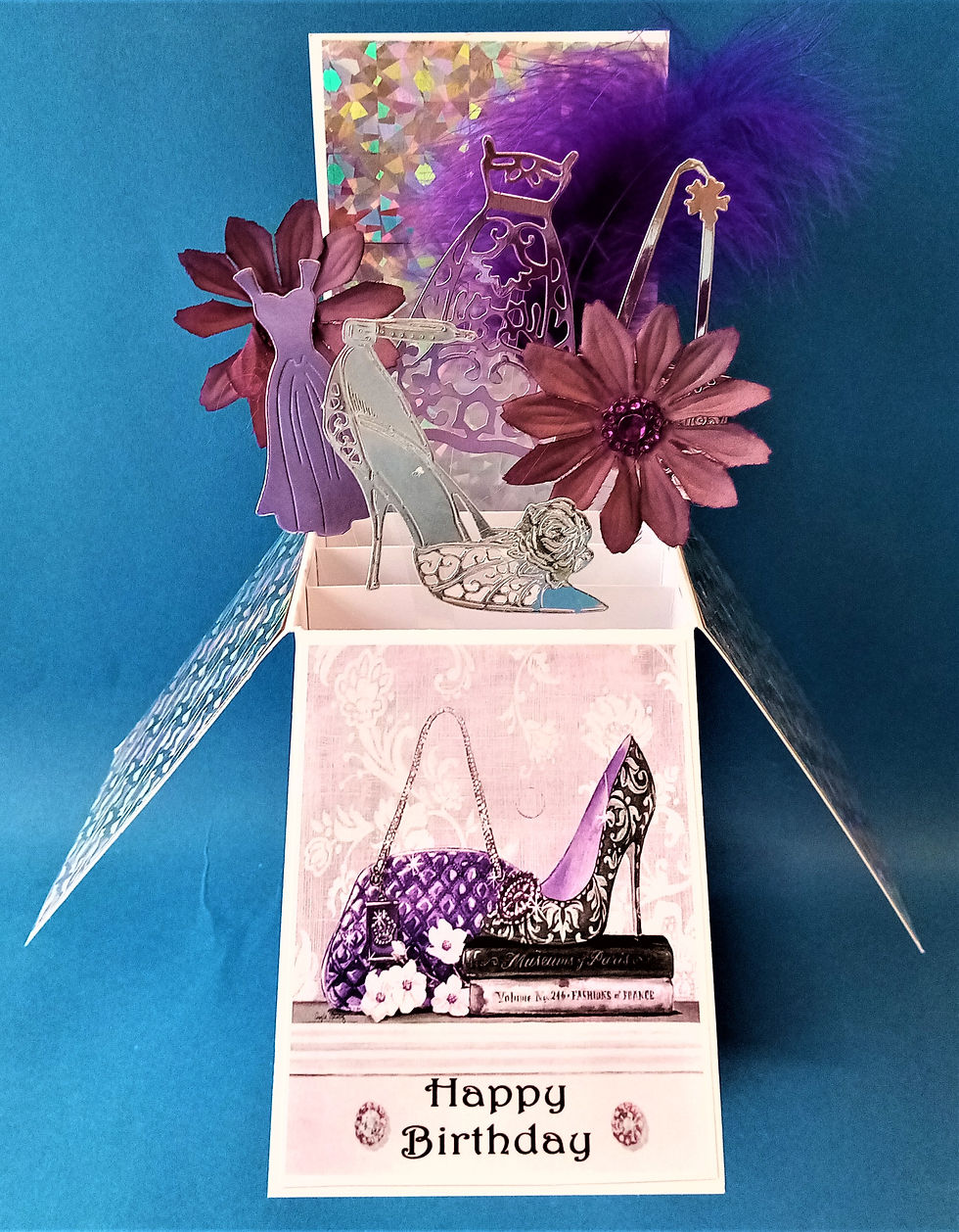 handmade ladies birthday card with shoes