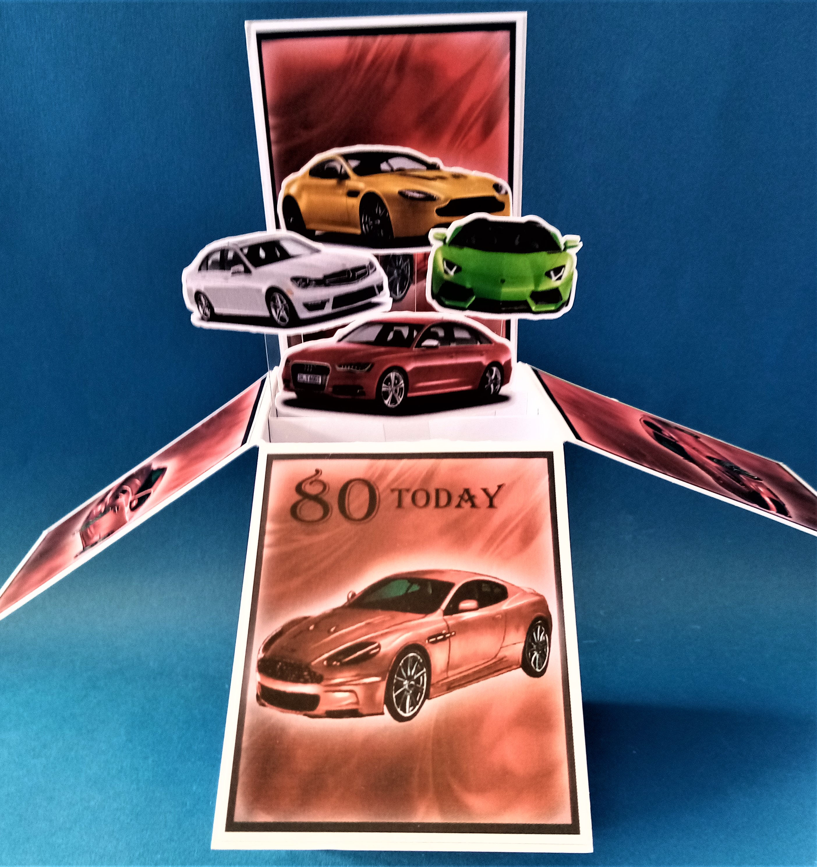 Men's 80th Birthday Card with Cars