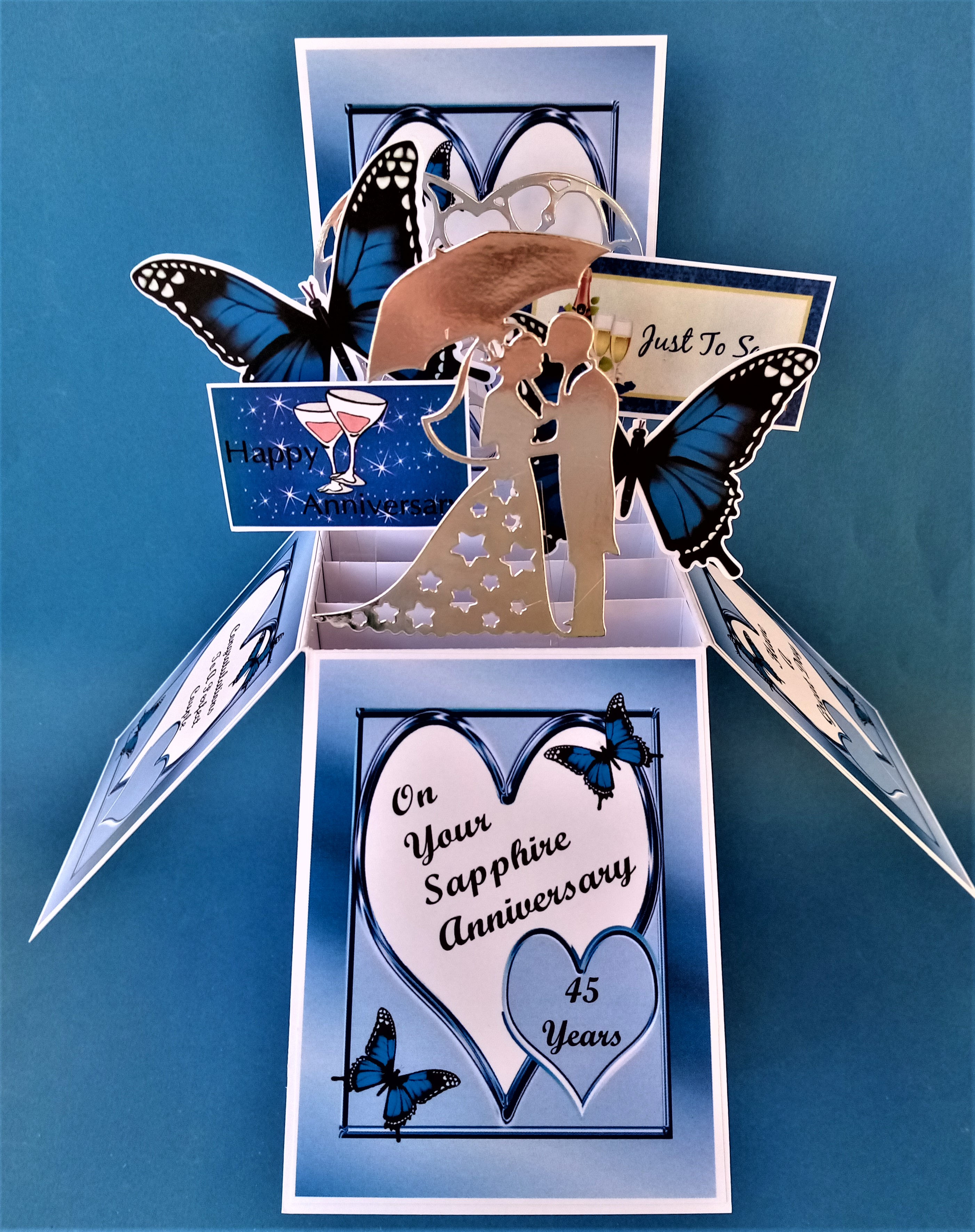 sapphire 45th wedding anniversary card