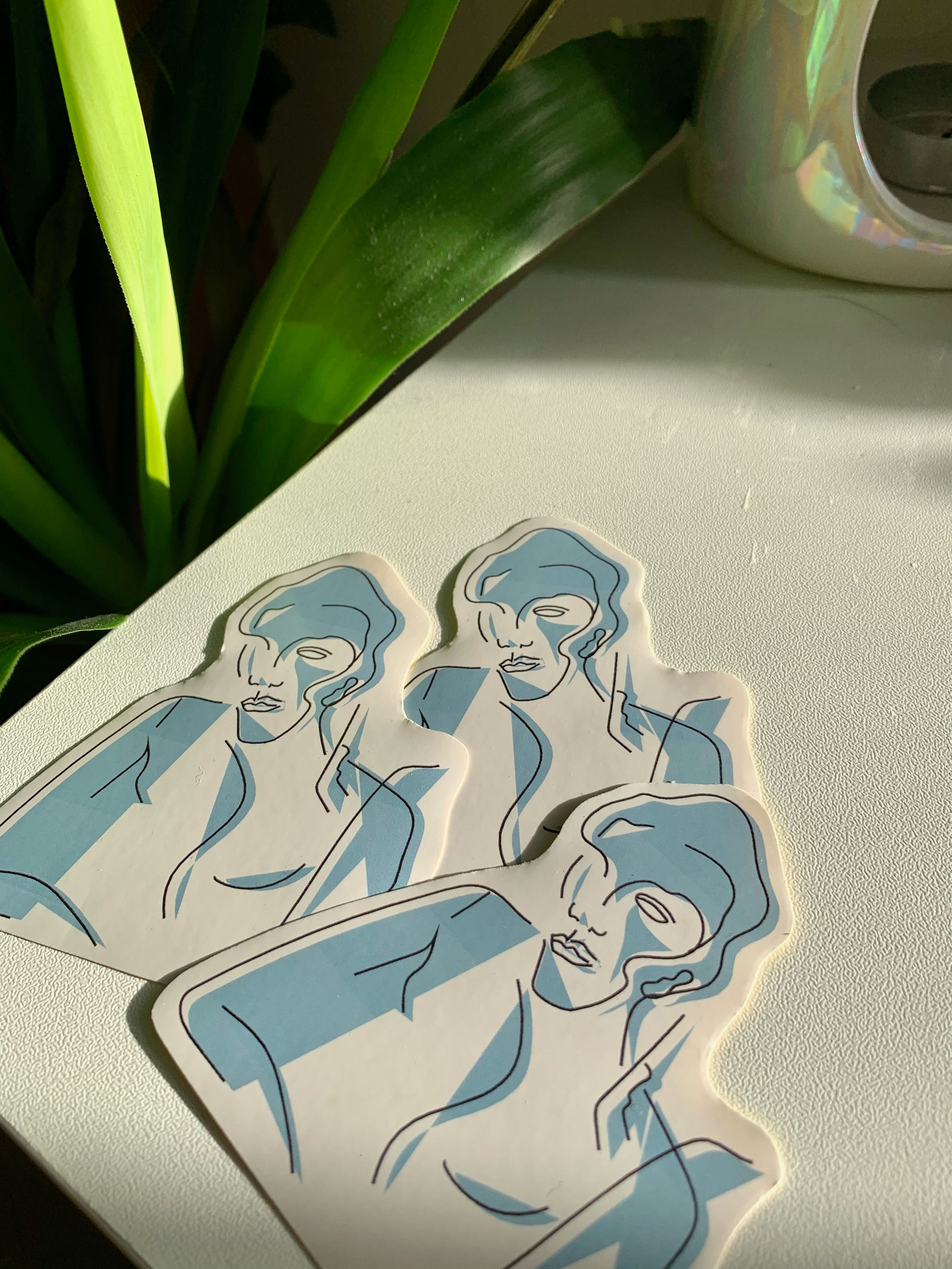 Blue Portrait Sticker