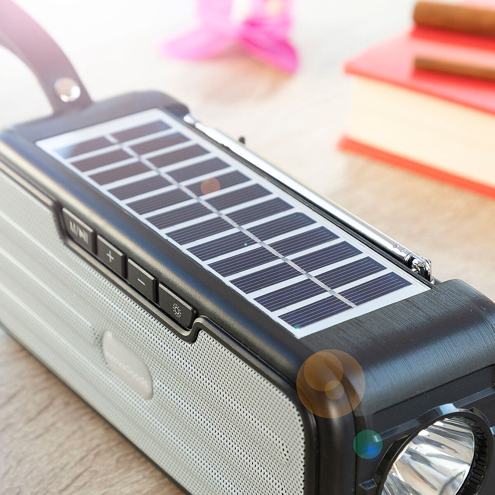 Miniaturbild: Kabelloser Lautsprecher mit Solarzellen und LED-Taschenlampe Sunker InnovaGoo