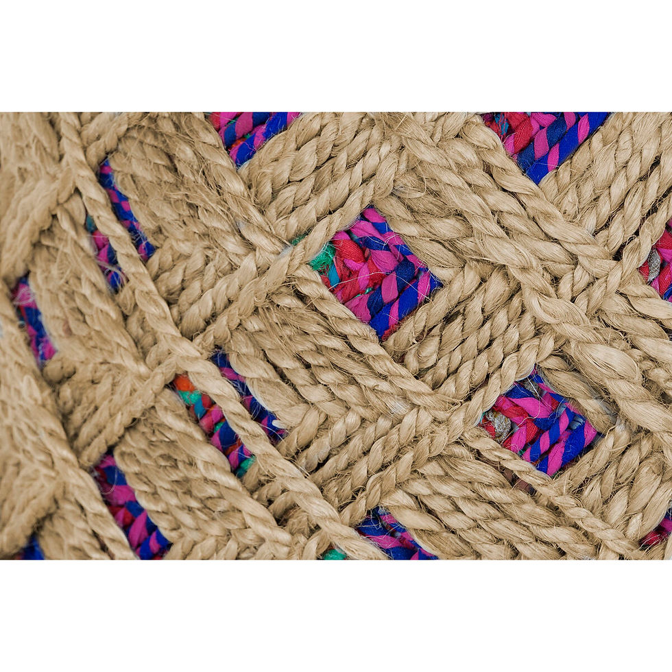 Miniaturbild: Fußstütze Home ESPRIT Braun Bunt Jute 40 x 40 x 45 cm