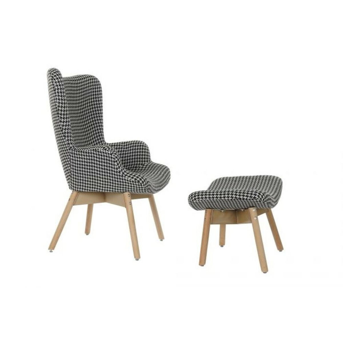 Sessel DKD Home Decor Weiß Schwarz natürlich Kiefer Kunststoff 70 x 70 x 103