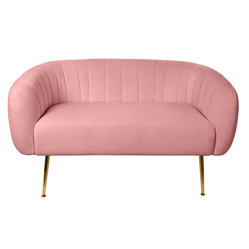 Sofa DKD Home Decor Rosa Gold Schaum Holz Metall Kunststoff Moderne 129 x 75