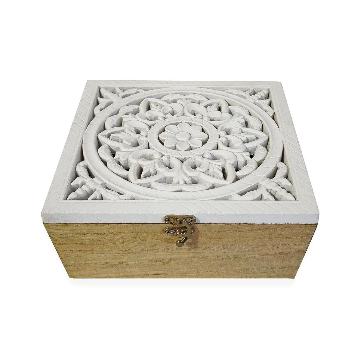 Dekorative Box Versa 23,5 x 9,5 x 23,5 cm Holz MDF