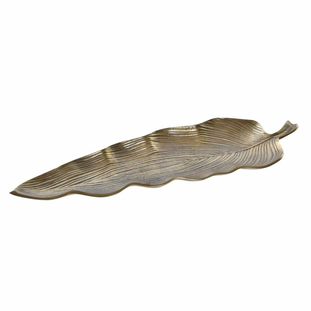 Tischdekoration DKD Home Decor 76 x 25 x 5 cm Antiker Finish Gold Pflanzenbla