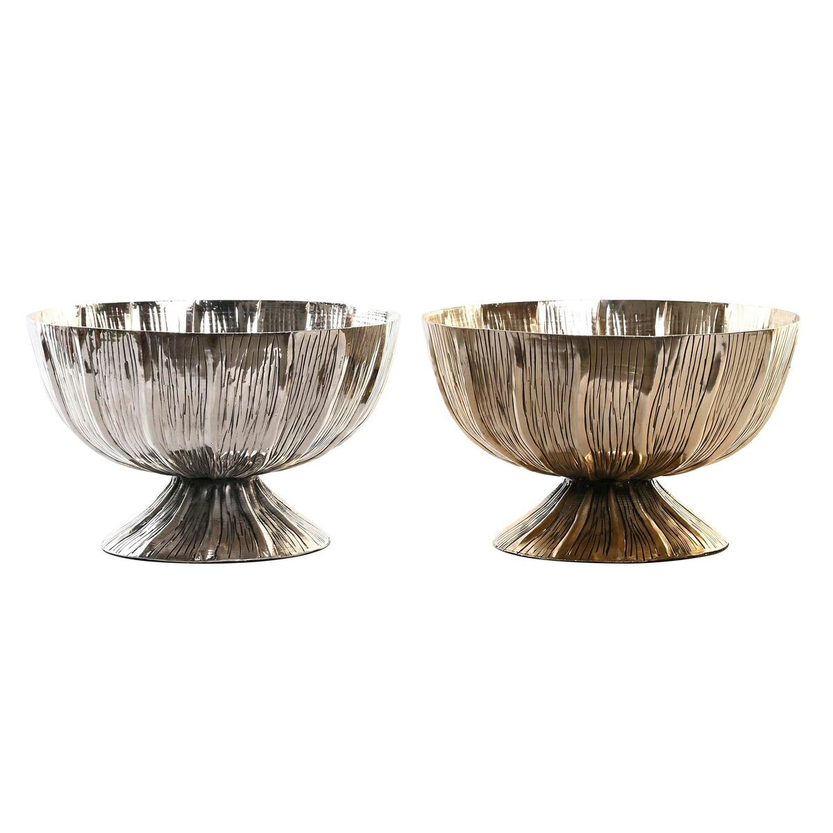 Tischdekoration DKD Home Decor 31 x 31 x 20 cm Silberfarben Gold Moderne (2 S