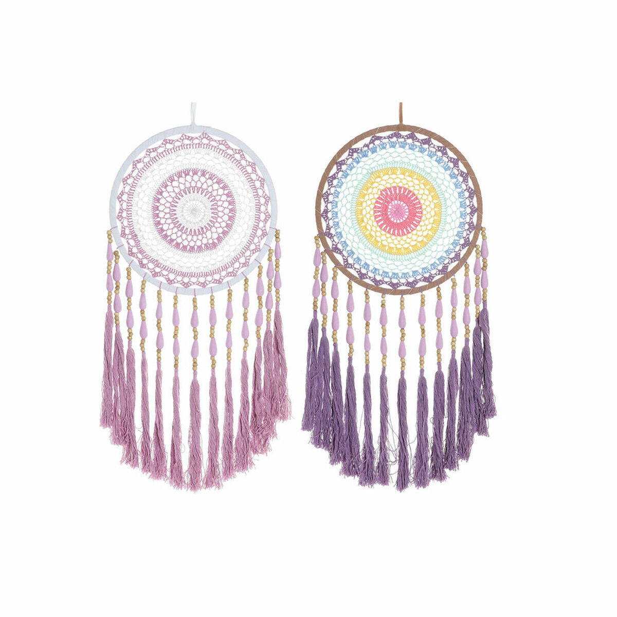 Traumfänger DKD Home Decor 8424001858286 Rosa Lila Randbereich Boho 32 x 2 x