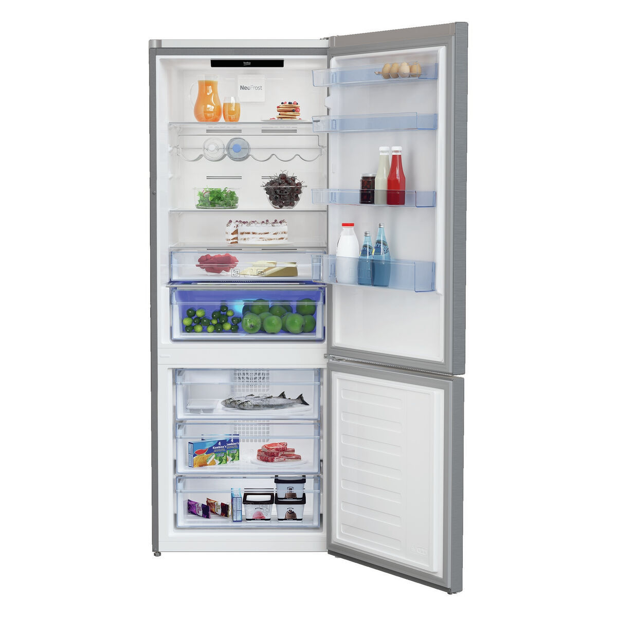 Kühl-Gefrierkombination BEKO RCNE560E40ZXBN Edelstahl (70 x 74.5 x 192 cm)