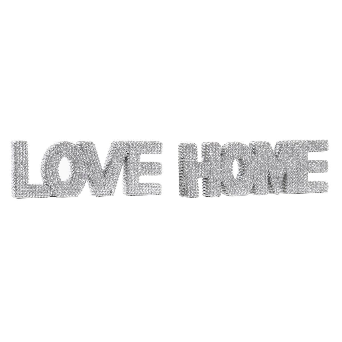 Deko-Figur DKD Home Decor Silberfarben Glitzernd Moderne 25,5 x 3 x 8,5 cm (2