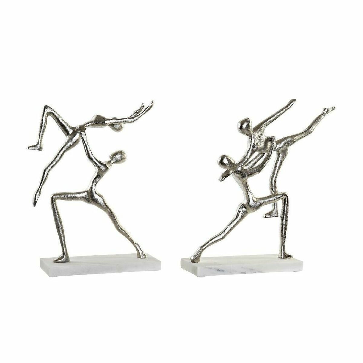 Deko-Figur DKD Home Decor 8424001857883 43 x 10 x 37 cm Silberfarben Weiß (2