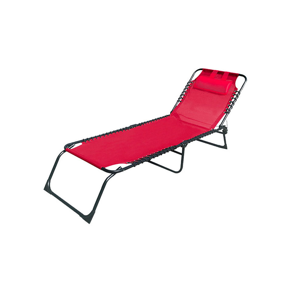 Marbueno Faltbare Liege Stahl Mit Kissen Garten und Pool 190X58X27 cm Rot 100