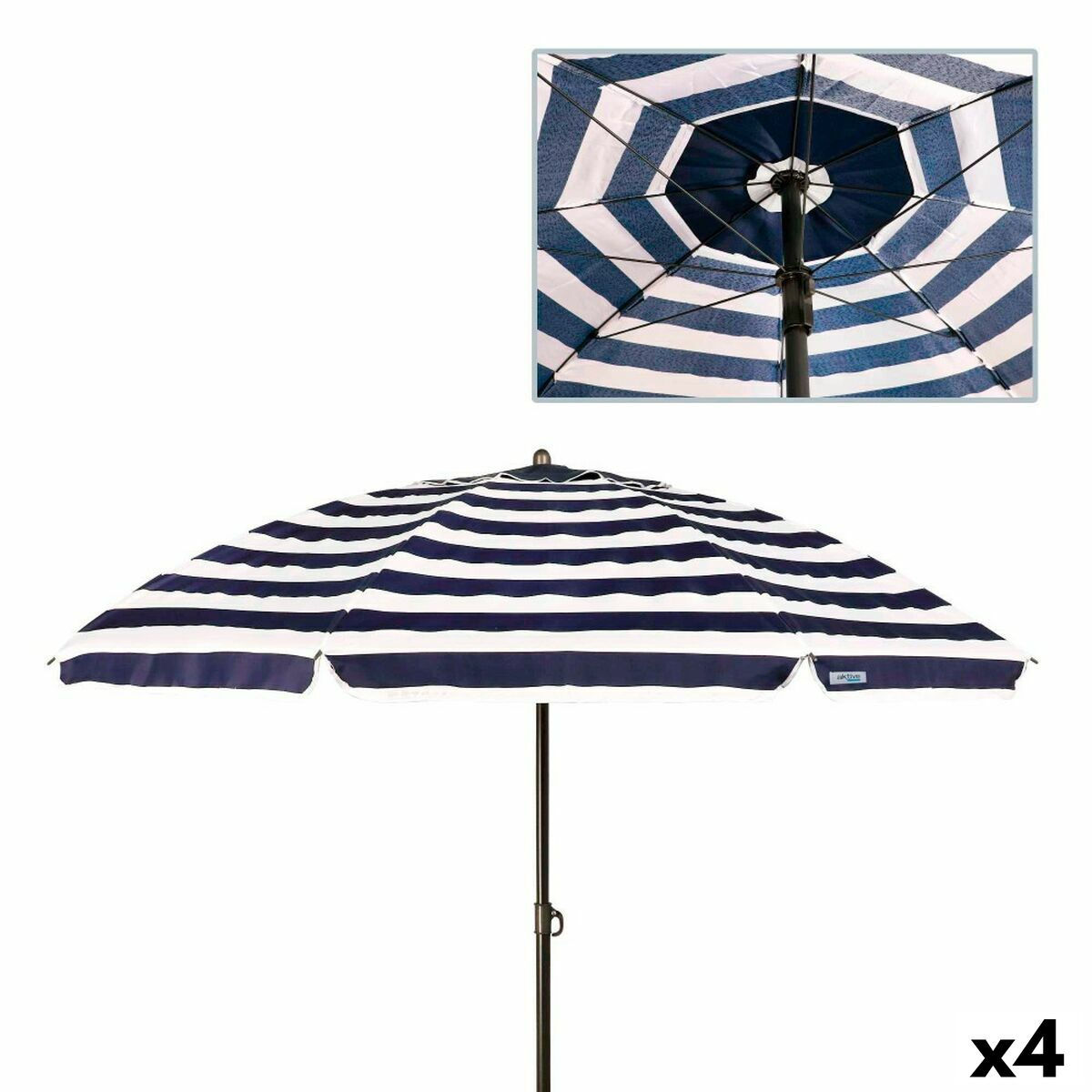 Solskærm Aktive Blau/Weiß Metall 240 x 222 x 240 cm (4 Stück)