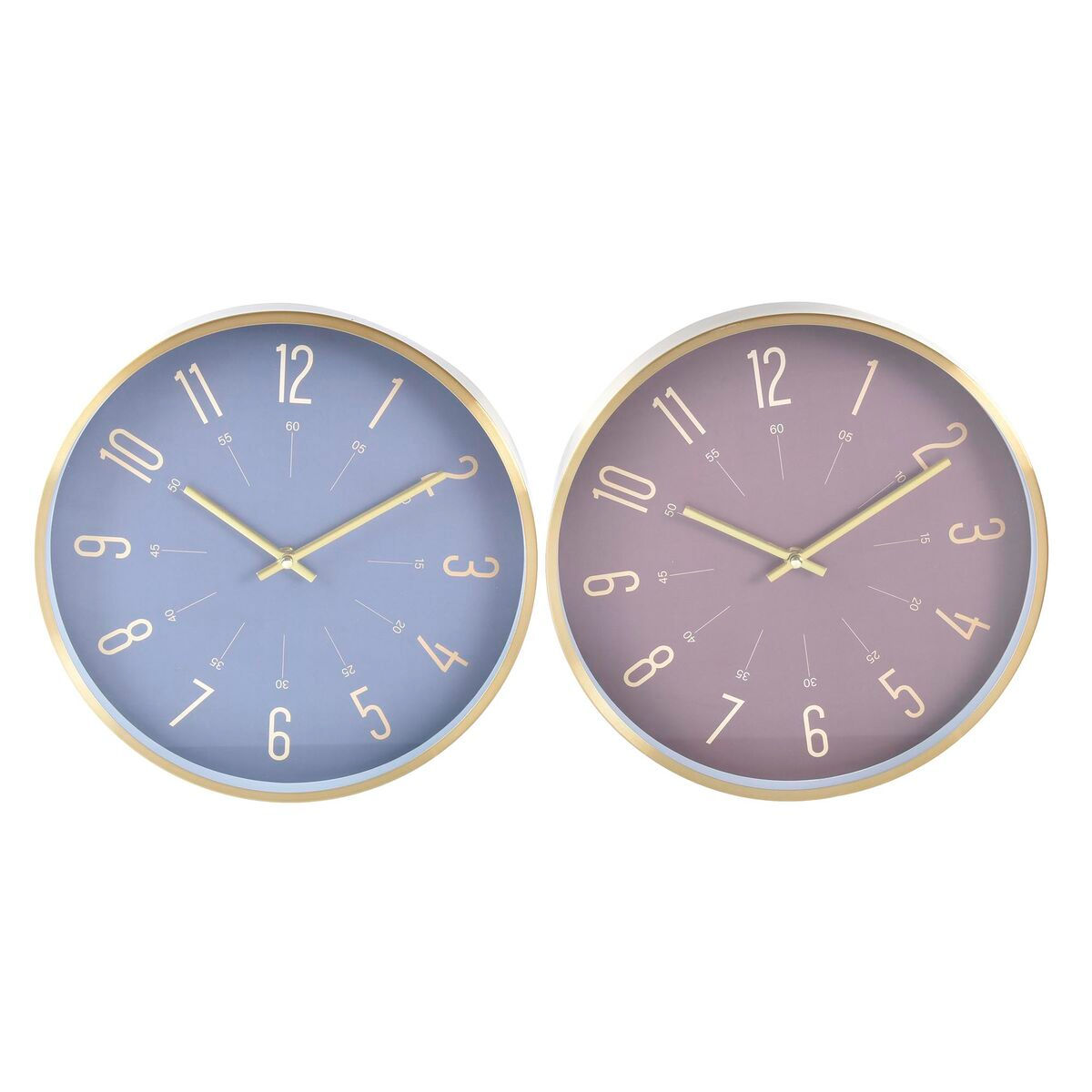 Wanduhr DKD Home Decor Blau Granatrot Aluminium Moderne 30 x 4 x 30 cm (2 Stü