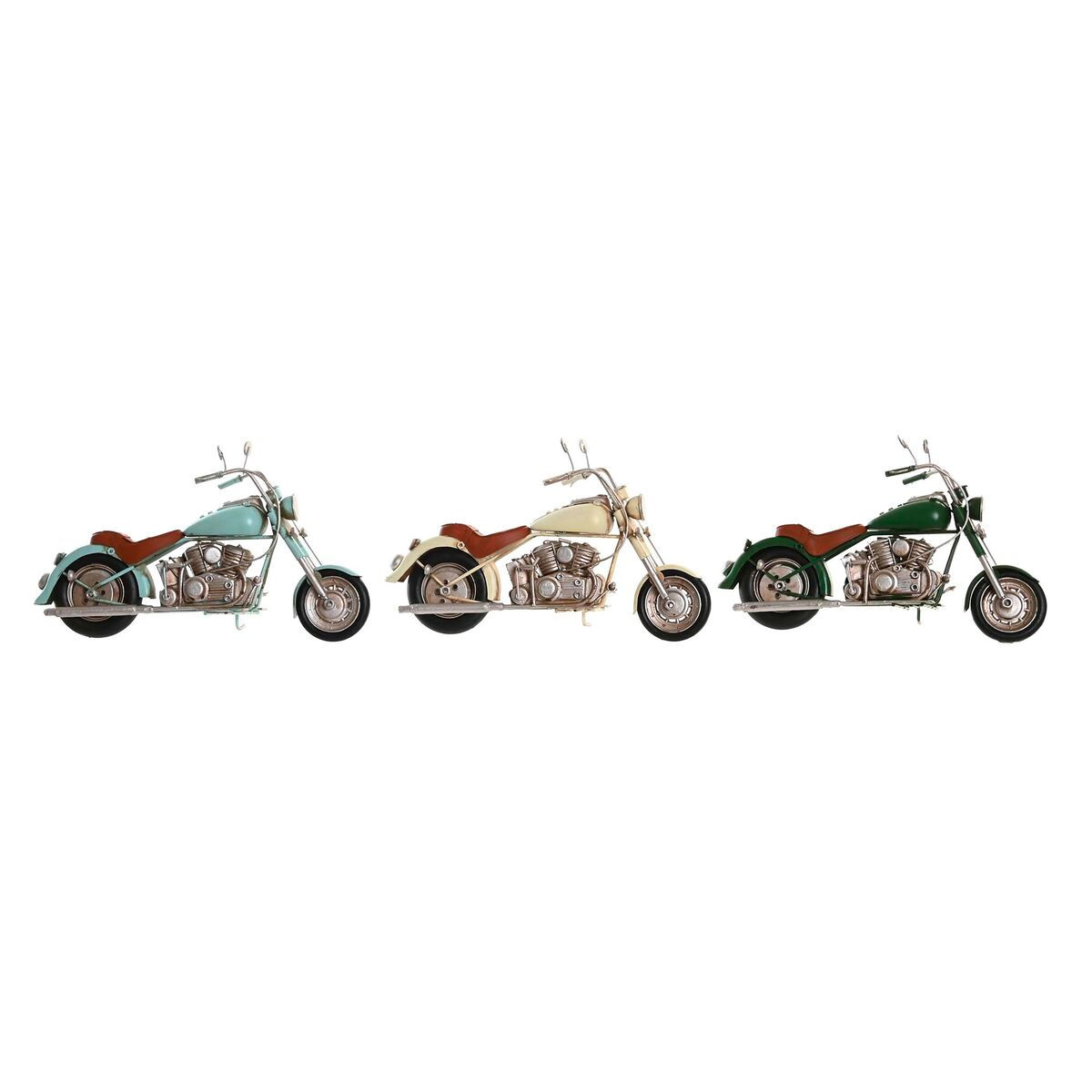 Deko-Figur DKD Home Decor 28 x 10 x 17 cm Motorrad Weiß grün Himmelsblau Vint