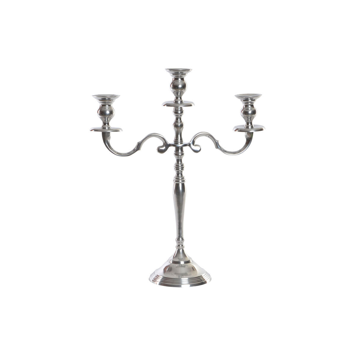 Kerzenleuchter DKD Home Decor Silberfarben Aluminium (34 x 12 x 41 cm) (3 Stü