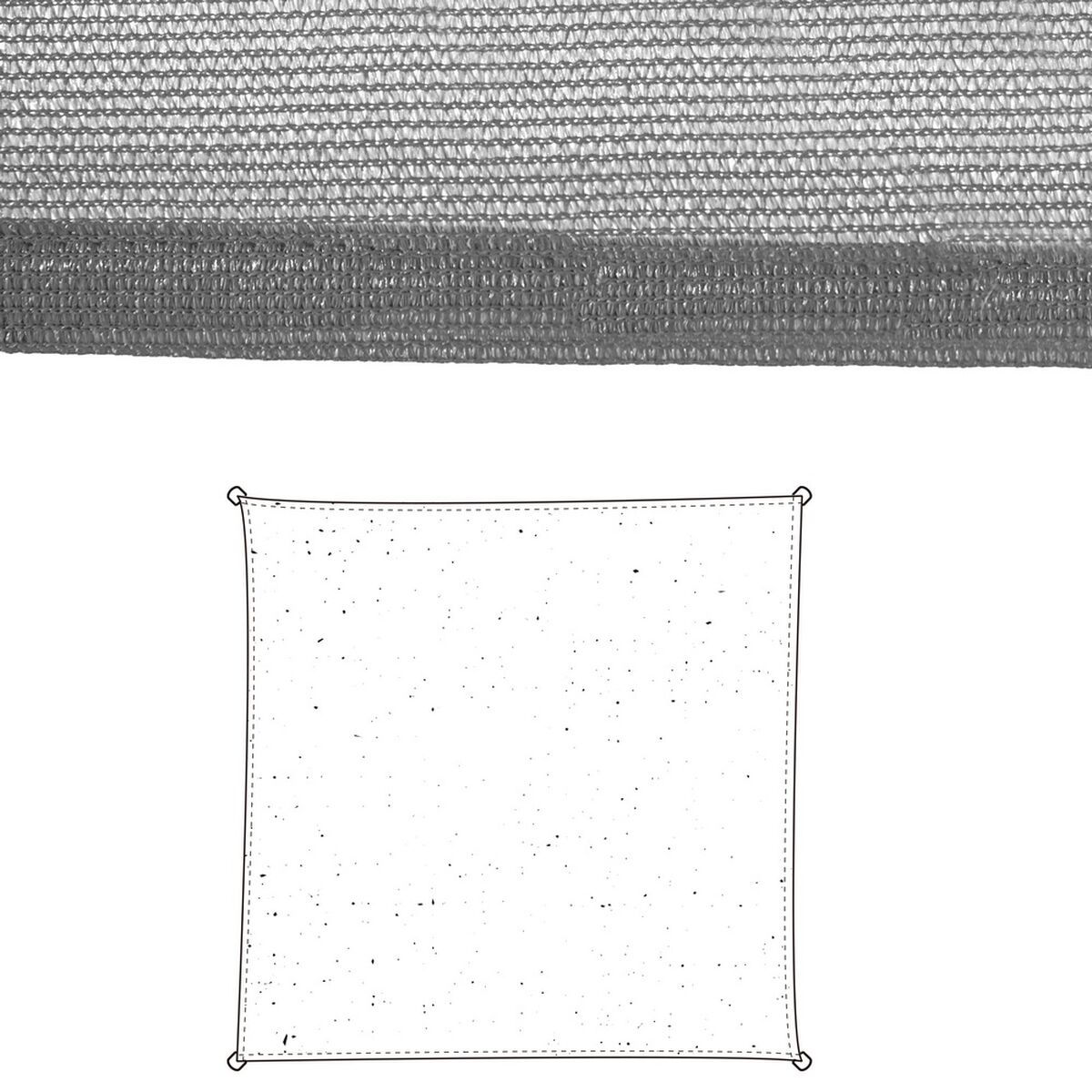 Sonnensegel Markise 3 x 3 m Grau Polyäthylen 300 x 300 x 0,5 cm