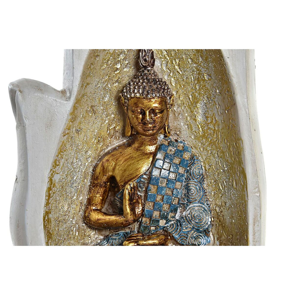 Miniaturbild: Deko-Figur DKD Home Decor Antiker Finish Grau Gold Buddha Harz Orientalisch (