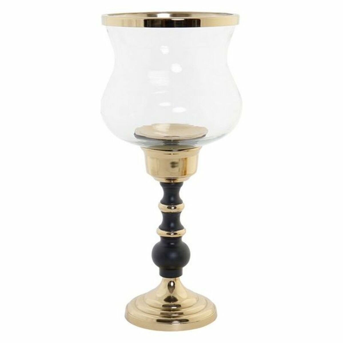 Kerzenleuchter DKD Home Decor 8424001653386 Kristall Schwarz Gold Aluminium M