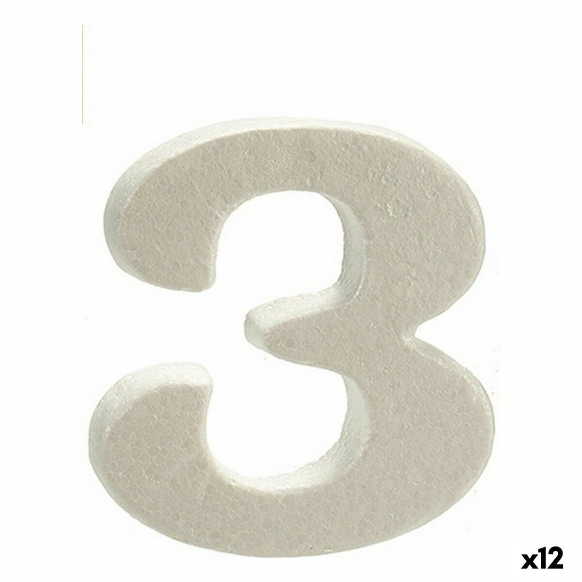 Zahle 3 Weiß polystyrol 2 x 15 x 10 cm (12 Stück)