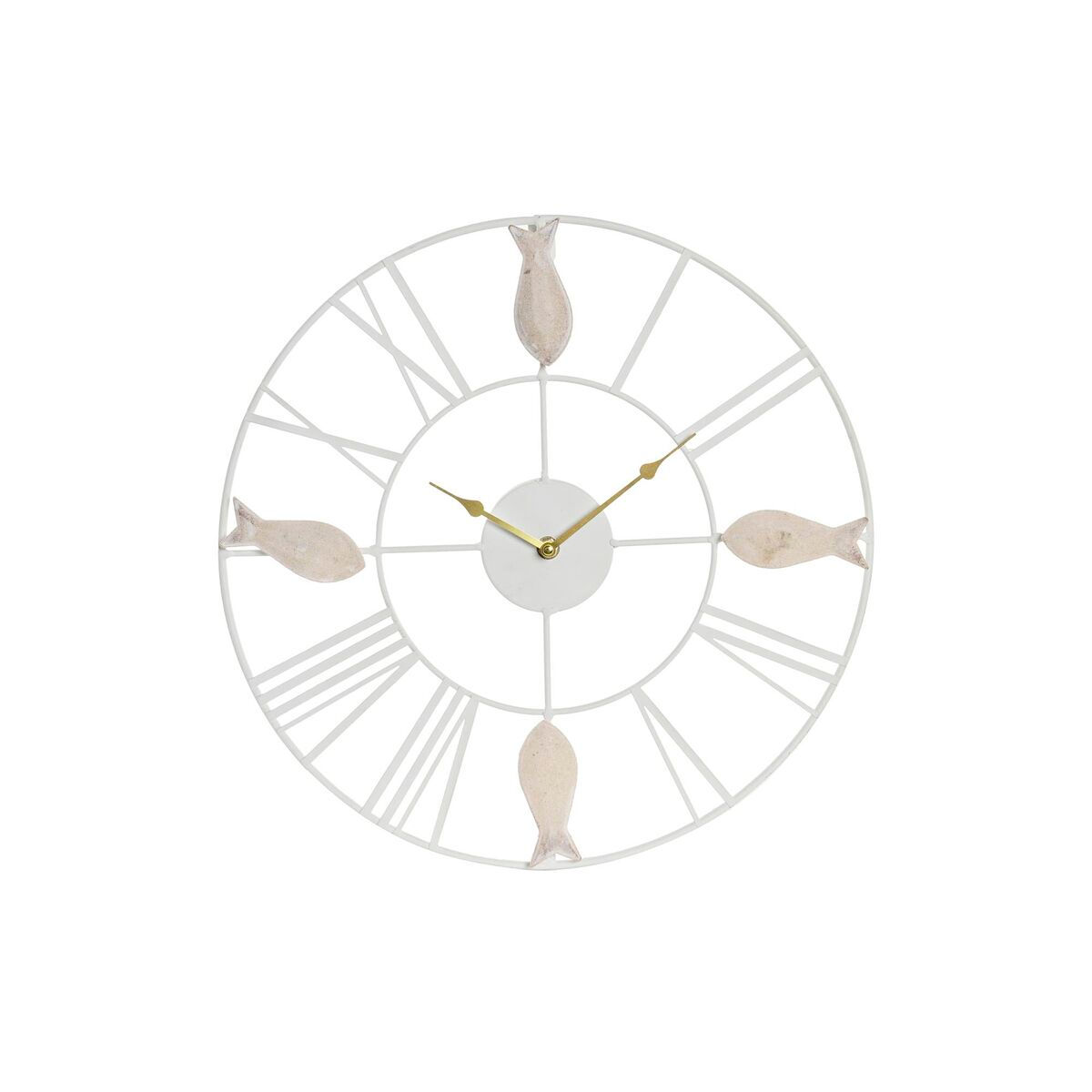 Wanduhr DKD Home Decor 39 x 3,5 x 39 cm Metall Braun Weiß Holz MDF Mediterran