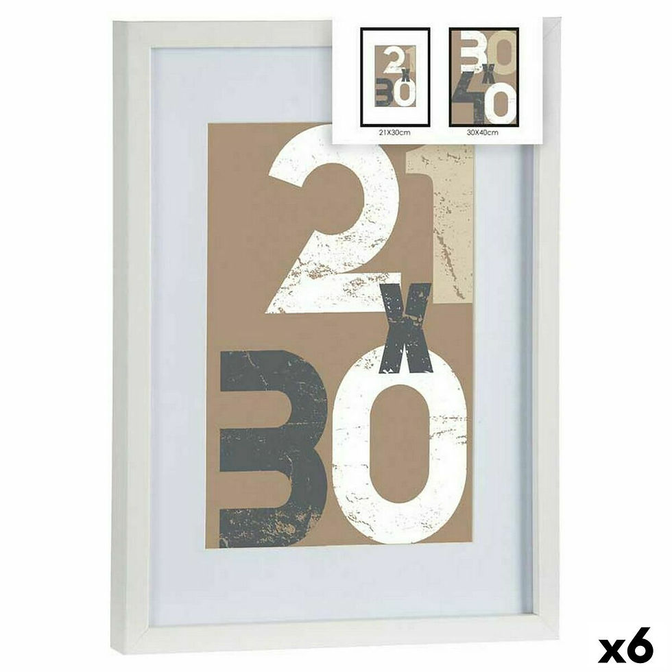 Bilderrahmen für die Wand Gift Decor Weiß Glas Holz MDF 30 x 40 cm (6 Stück)