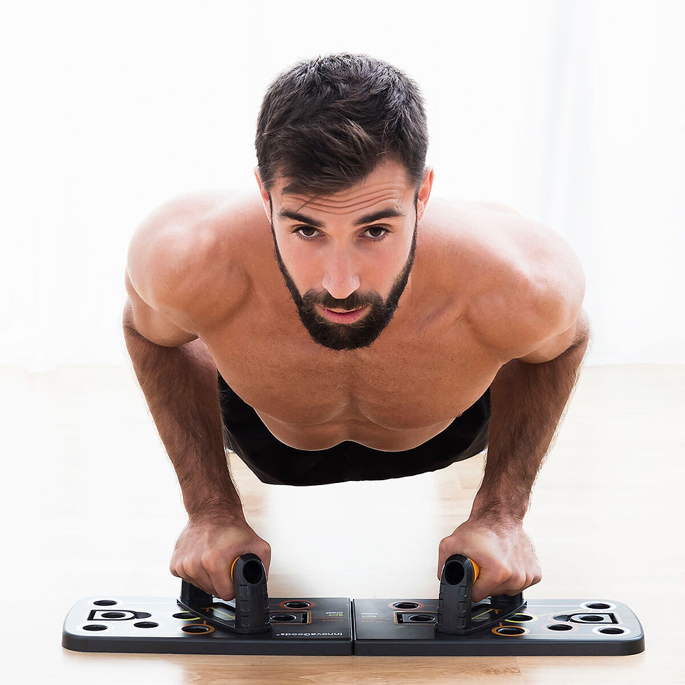 Miniaturbild: Set Liegestützbrett Push-Up und Widerstandsbänder mit Zubehör und Übungsanlei