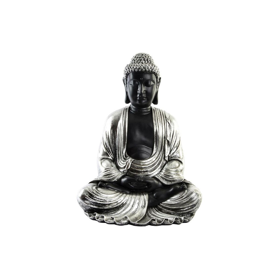 Deko-Figur DKD Home Decor 43 x 37 x 57 cm Silberfarben Schwarz Buddha Orienta