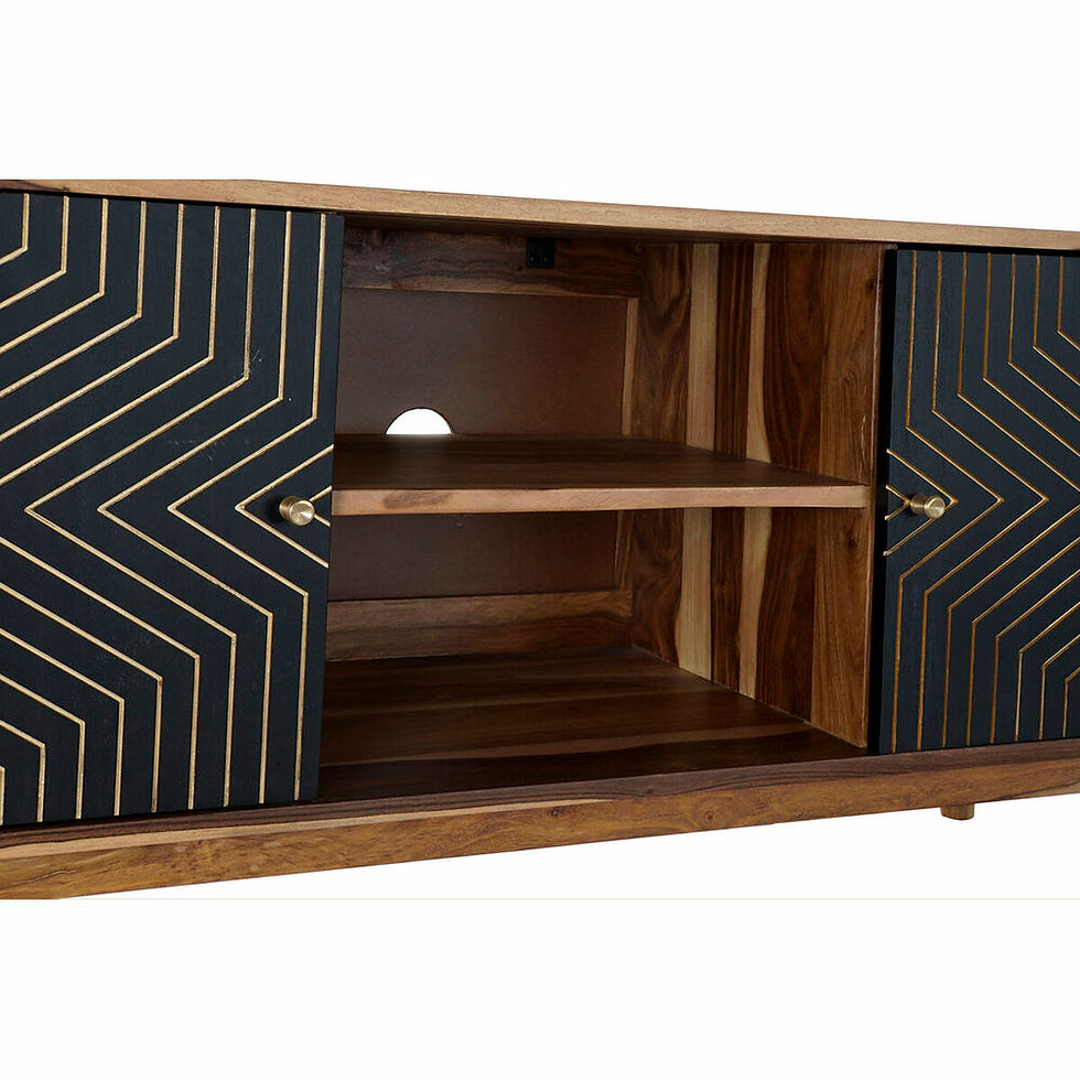 Miniaturbild: TV-Möbel DKD Home Decor Schwarz natürlich Holz 130 x 40 x 57 cm