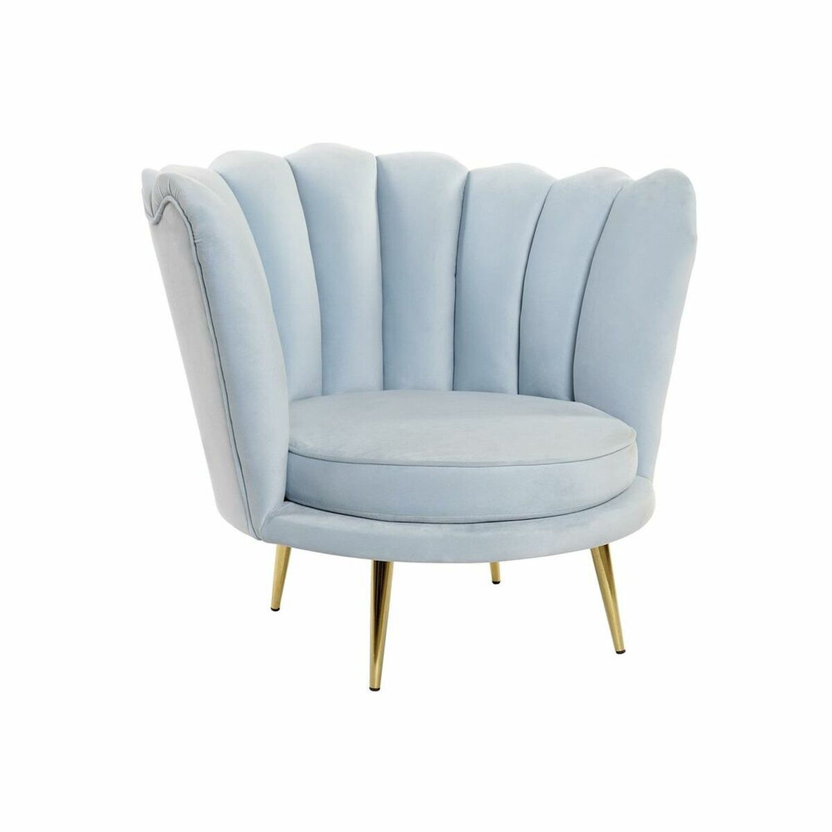 Sessel DKD Home Decor Blau Gold Himmelsblau Metall Kunststoff Schwamm 74 x 78