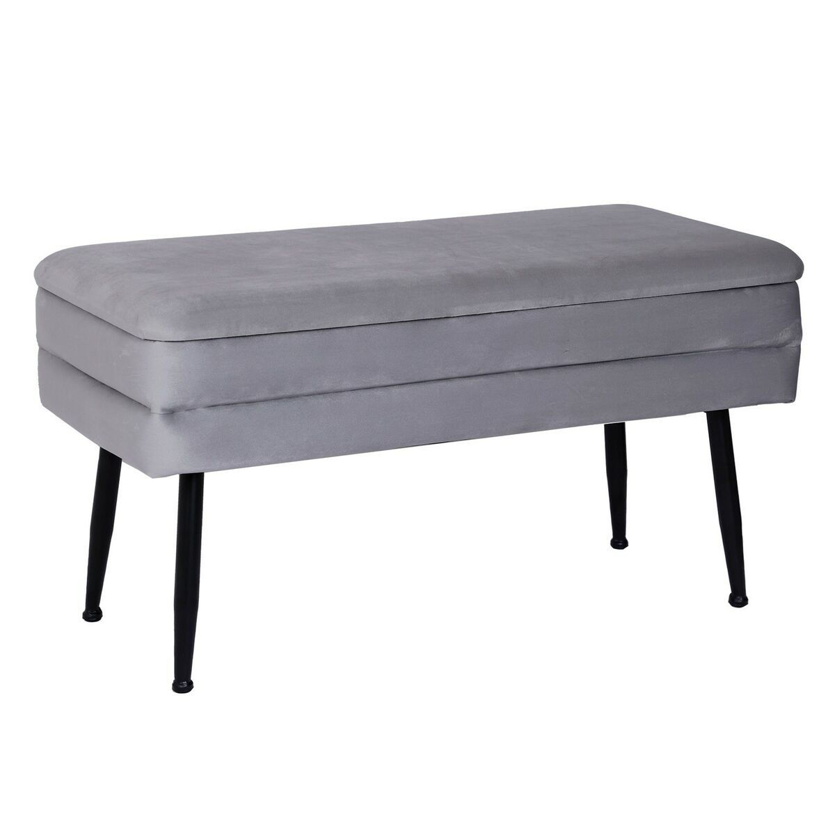 Bett-Fuß Versa Hellgrau Metall Polyester Kiefer Holz MDF (42 x 37,5 x 79,5 cm