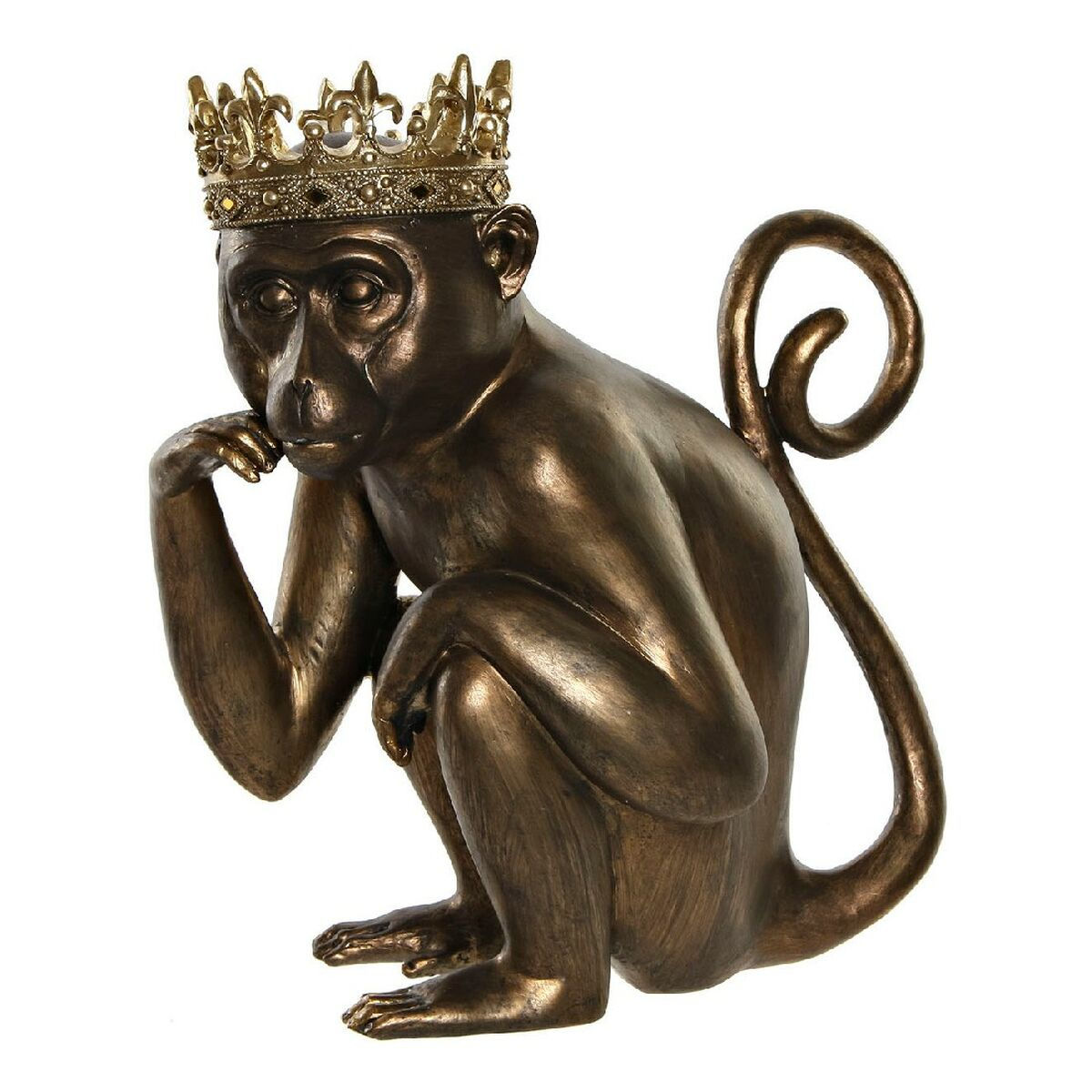 Deko-Figur DKD Home Decor RF-181557 Gold Kupfer Harz Kolonial Affe (36 x 21 x