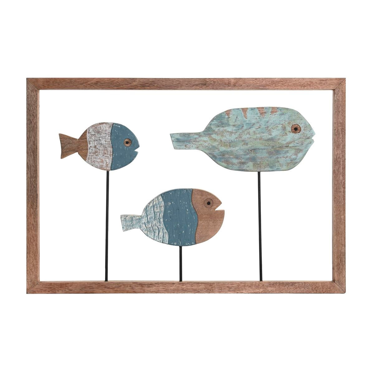 Wanddekoration DKD Home Decor 72 x 3 x 49 cm natürlich Weiß Bunt Mediterraner