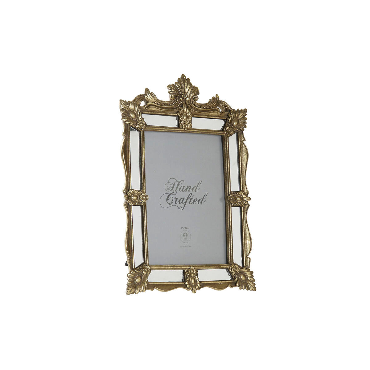 Fotorahmen DKD Home Decor Champagner Metall Harz Kristall Spiegel Shabby Chic
