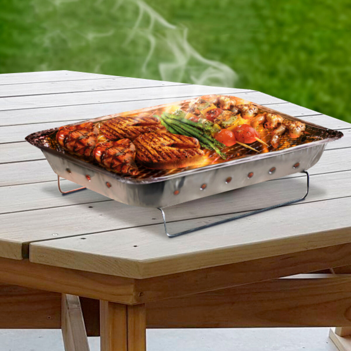 Einweg-Grill Edelstahl Aluminium