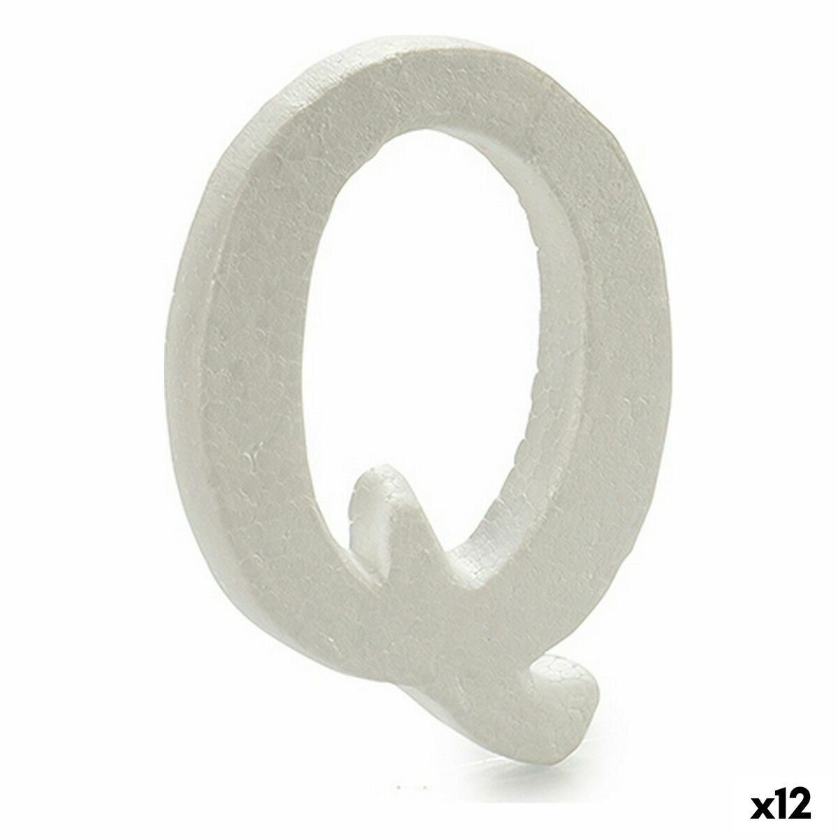 Buchstabe Q Weiß polystyrol 1 x 15 x 13,5 cm (12 Stück)