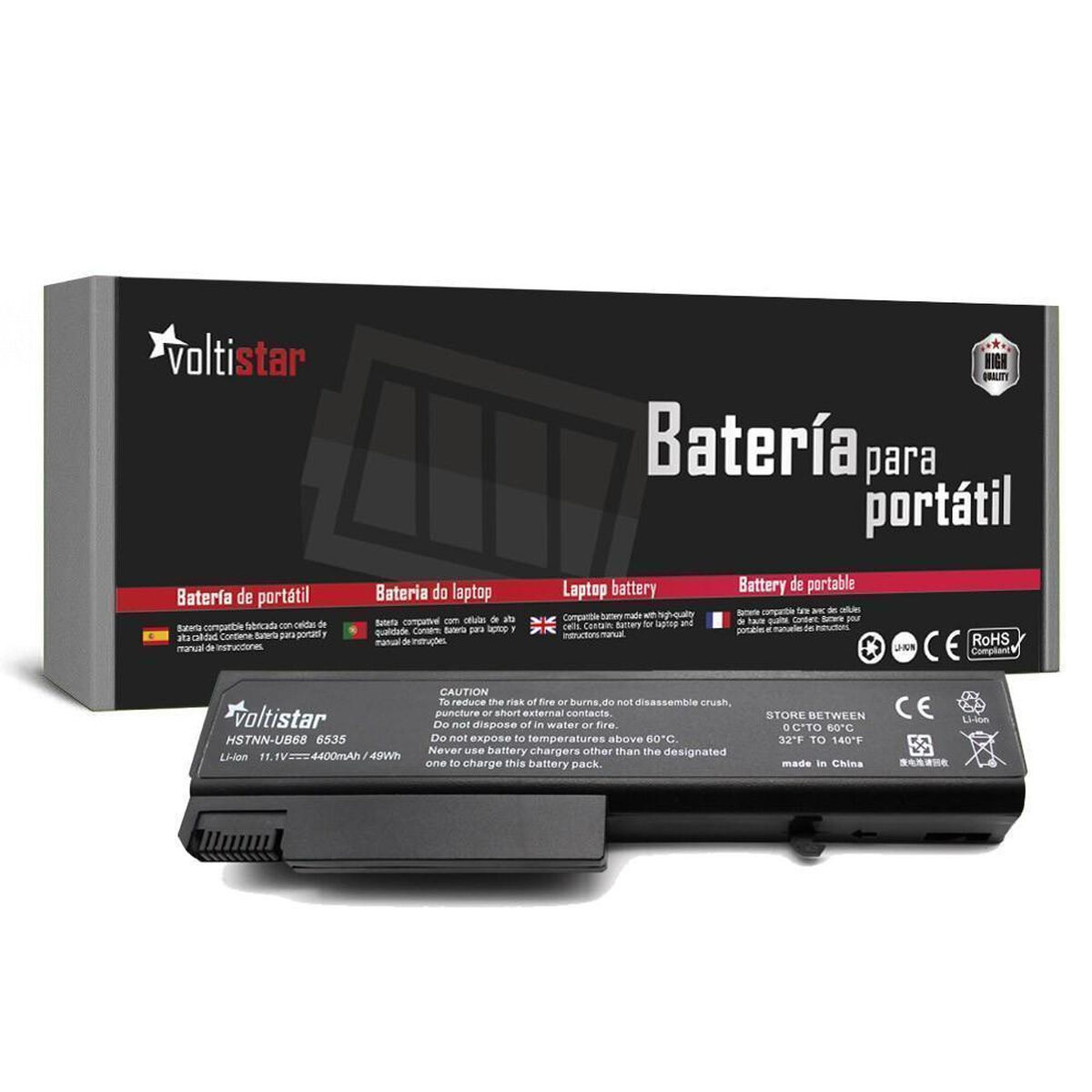Notebookbatterie Voltistar BATHP6530B Schwarz Bunt 4400 mAh 10,8 V