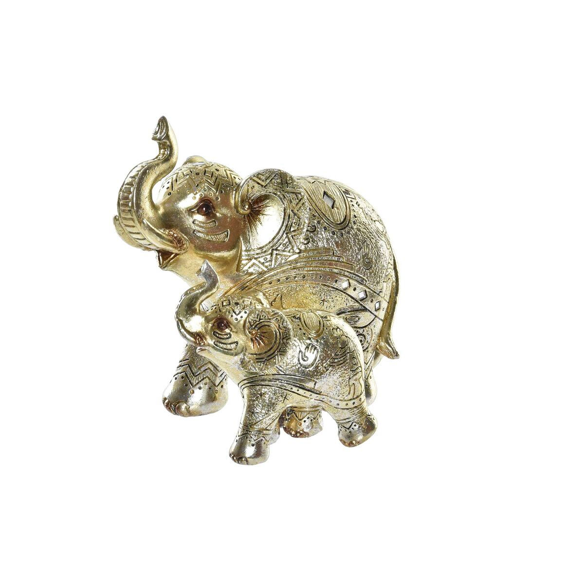 Deko-Figur DKD Home Decor Gold Elefant Kolonial 17 x 11 x 15 cm