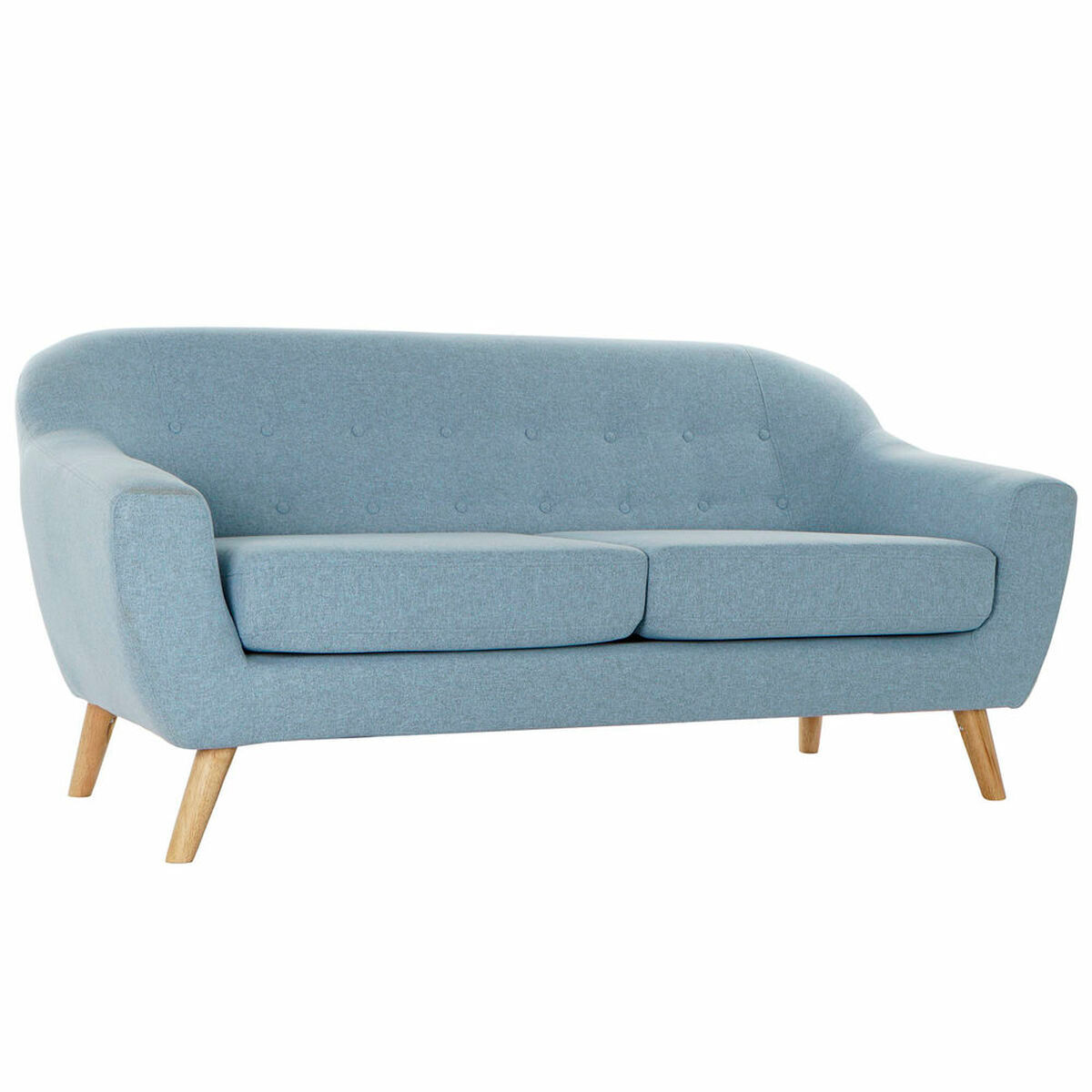Dreisitzer-Sofa DKD Home Decor Polyester Kautschukholz Himmelsblau (172 x 80