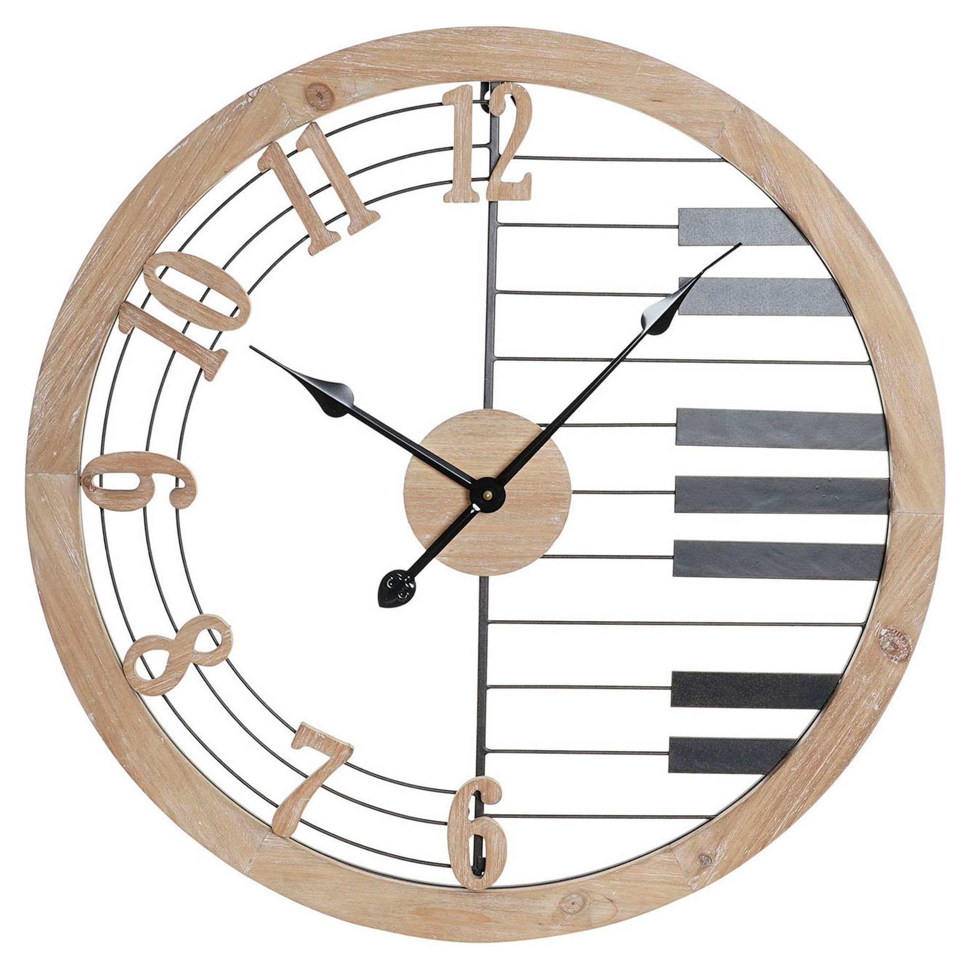 Wanduhr DKD Home Decor Schwarz Eisen Holz MDF (60 x 4 x 60 cm)