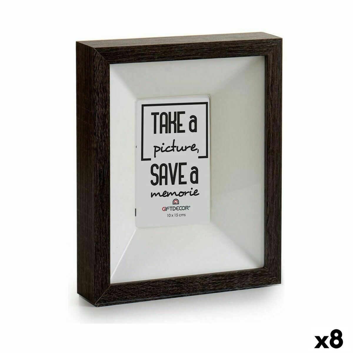 Bilderrahmen für die Wand Holz Kristall Dunkelbraun 5 x 27,1 x 22,5 cm (8 Stü