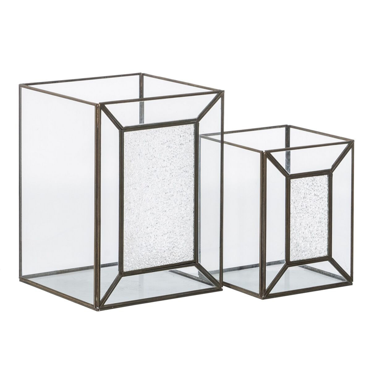 Kerzenschale Kristall Gold Metall 22 x 22 x 29 cm (2 Stück)