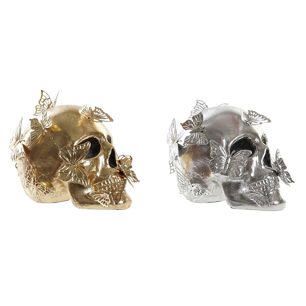 Miniaturbild: Deko-Figur DKD Home Decor 20,5 x 16 x 15,5 cm Totenkopf (2 Stück)
