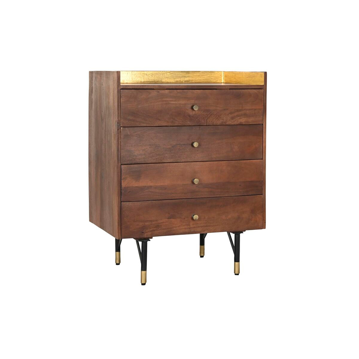 Kommode DKD Home Decor Schwarz Gold Metall Dunkelbraun Mango-Holz Moderne (70