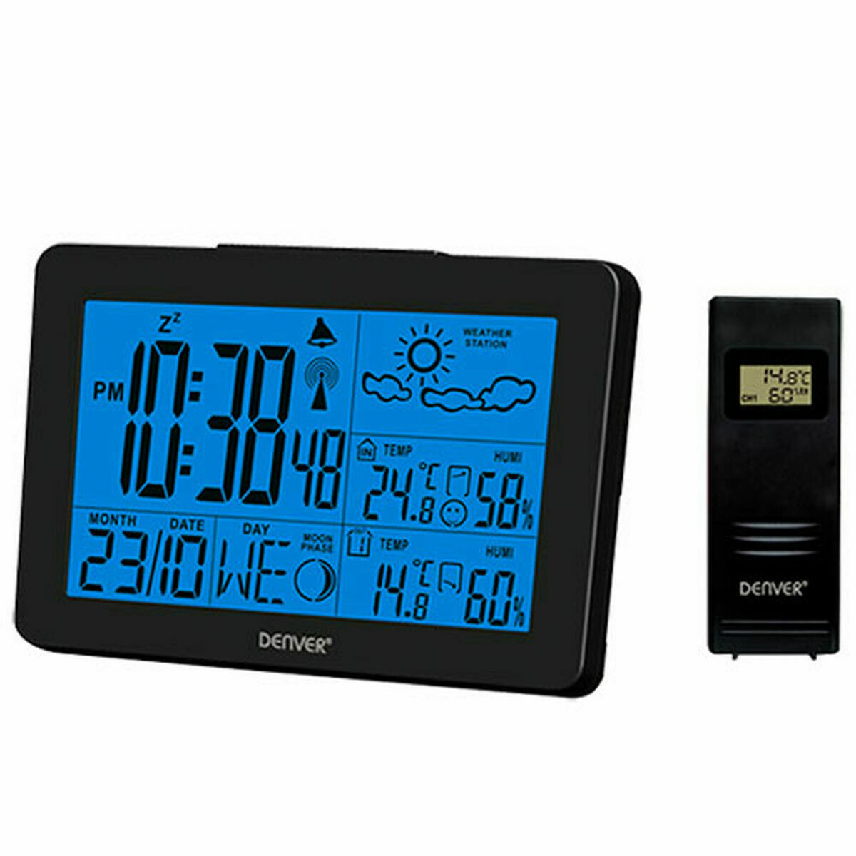 Multifunktions-Wetterstation Denver Electronics WS-530BLACK Schwarz Acryl