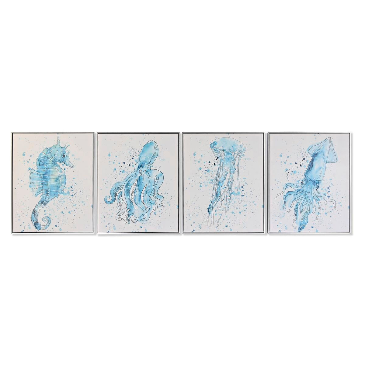 Bild DKD Home Decor Mediterraner Marineblau 40 x 2,5 x 50 cm (4 Stück)