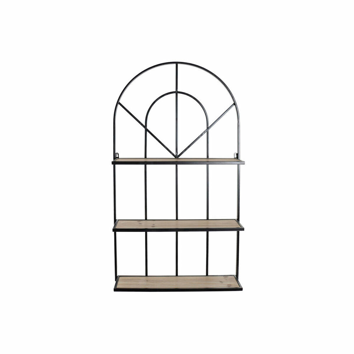 Regal DKD Home Decor An der Wand montiert Schwarz natürlich Metall Kiefer 60