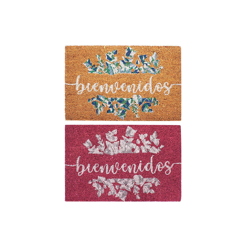 Fußmatte DKD Home Decor Grau Rosa Braun Gummi Weiß 2 Stück Kokosnuss Faser (6