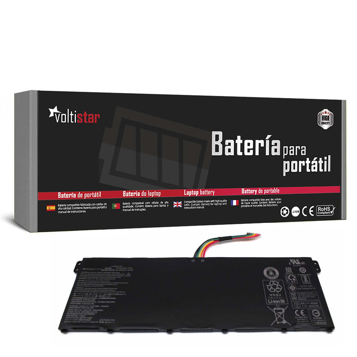 Notebookbatterie Voltistar BAT2240 Schwarz 7,4 V